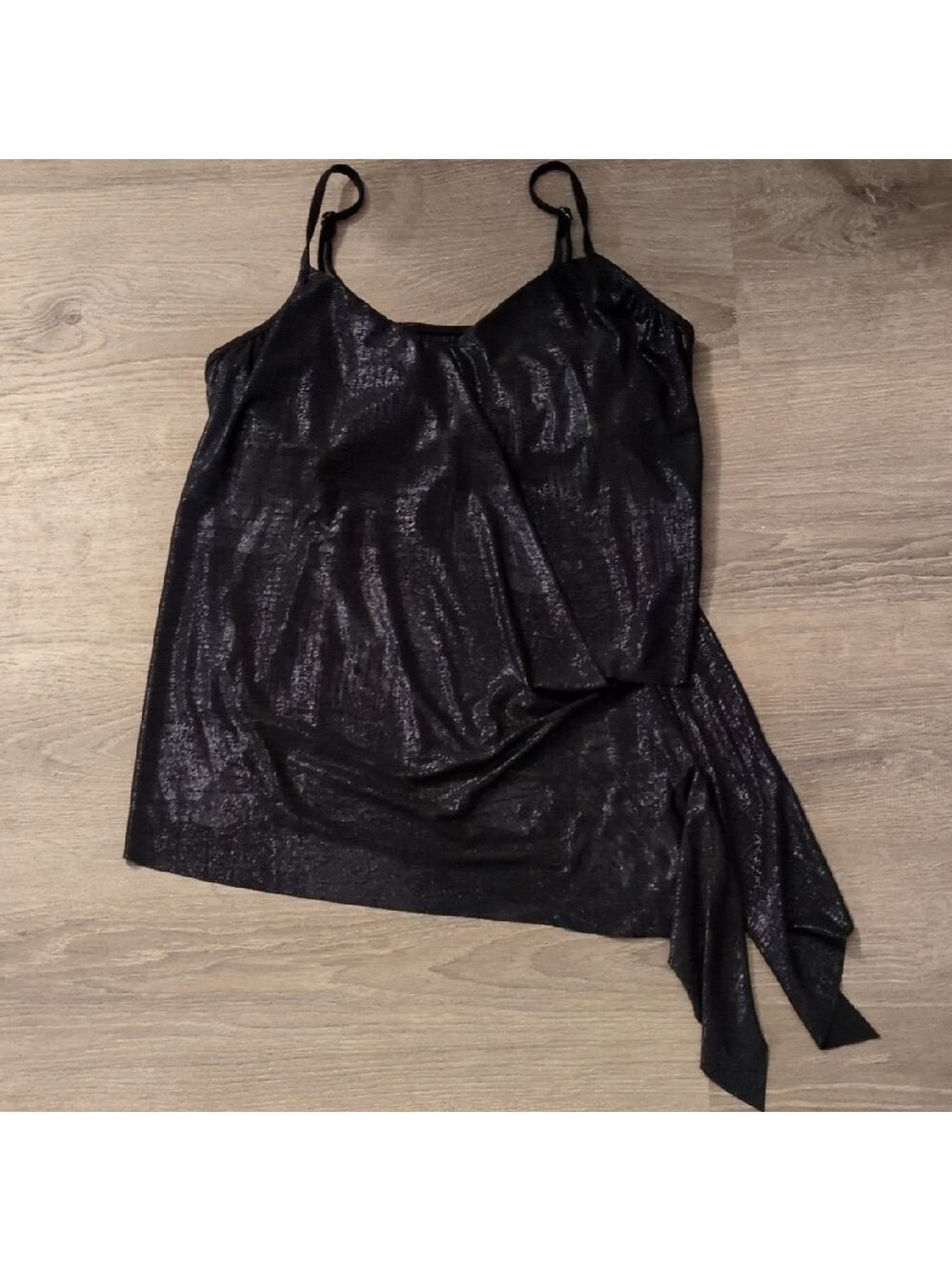 Magicsuit Black Glittery Tankini Top With Wired Bra Size 14